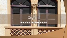  Presentation with art deco - Audience pleasing slides consisting of art-deco-style-terracotta-balcony backdrop and a violet colored foreground