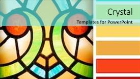  Presentation with art deco - Presentation theme consisting of art deco styles stained glass background and a cyan colored foreground