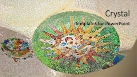  Presentation with mosaic - Beautiful presentation design featuring art designed by antoni gaudi backdrop and a soft green colored foreground