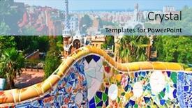  Presentation with mughal art and architecture - Colorful presentation enhanced with art designed by antoni gaudi backdrop and a light blue colored foreground