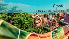  Presentation with mosaic - Slide set consisting of art designed by antoni gaudi background and a cyan colored foreground