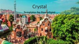  Presentation with mosaic - Cool new slide deck with art designed by antoni gaudi backdrop and a teal colored foreground