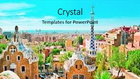  Presentation with mosaic - Amazing presentation design having art designed by antoni gaudi backdrop and a cyan colored foreground