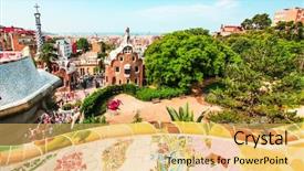  Presentation with architectural - Cool new theme with art designed by antoni gaudi backdrop and a yellow colored foreground