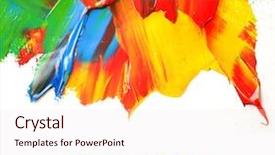  Presentation with paint art - Beautiful presentation theme featuring art design - color paint backdrop and a sky blue colored foreground