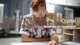  Presentation with sketching - Amazing PPT layouts having art drawing - sketching at lesson backdrop and a violet colored foreground