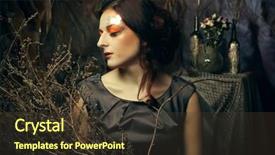  Presentation with romantic - Presentation theme enhanced with art dress princess in mistery background and a tawny brown colored foreground