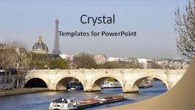  Presentation with economic - Cool new presentation theme with art economic - barge on the river seine backdrop and a light blue colored foreground