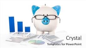  Presentation with piggy bank - Cool new presentation with art economic - piggy bank wearing glasses backdrop and a white colored foreground