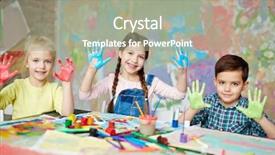  Presentation with fun - Audience pleasing slides consisting of art education - fun with paints backdrop and a gray colored foreground