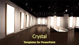  Presentation with art exhibition - PPT layouts featuring art exhibition - empty frames in a room background and a tawny brown colored foreground