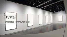  Presentation with art exhibition - PPT layouts having art exhibition - empty frames in a room background and a lemonade colored foreground