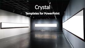  Presentation with museum - Slide set consisting of art exhibition - empty gallerys in museum background and a black colored foreground