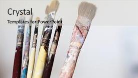  Presentation with art exhibition - Slides enhanced with art exhibition - paintbrush used background and a light gray colored foreground