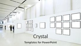  Presentation with art exhibition - Cool new slide set with art exhibition - people silhouettes in the museum backdrop and a light gray colored foreground