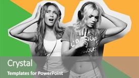  Presentation with beauty - Colorful slide set enhanced with art fashion and people concept backdrop and a gray colored foreground