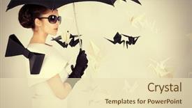  Presentation with black art - Audience pleasing slide set consisting of art fashion photo backdrop and a soft green colored foreground