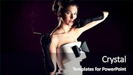  Presentation with black art - PPT layouts having art fashion photo of a gorgeous woman in paper dress black and white background and a black colored foreground