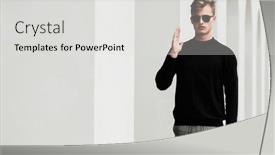  Presentation with old black men - Amazing PPT theme having art-fashion-portrait-handsome-young backdrop and a light gray colored foreground