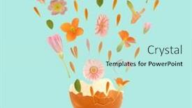  Presentation with botany - Theme featuring art-floral-easter-egg background and a cool aqua colored foreground