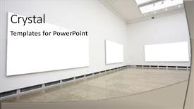  Presentation with art gallery - Audience pleasing slide deck consisting of art gallery - empty frames in a room backdrop and a white colored foreground