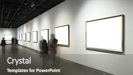  Presentation with museum - Theme featuring art gallery - empty frames in museum background and a dark gray colored foreground