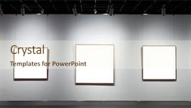  Presentation with square wall frame - Slide deck featuring art gallery - frames on white wall background and a cream colored foreground