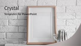  Presentation with wedding floral frame - Amazing PPT theme having art gallery - mockup of blank frame backdrop and a light gray colored foreground