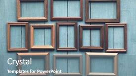  Presentation with blank album frames old - PPT theme with art gallery - old wooden frames on old background and a gray colored foreground