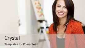  Presentation with art gallery - Audience pleasing PPT theme consisting of art gallery front of paintings backdrop and a lemonade colored foreground