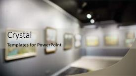  Presentation with art gallery - Slide set featuring art gallery generic background background and a light gray colored foreground