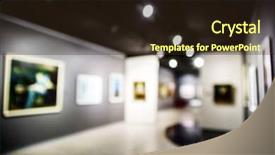  Presentation with art gallery - Presentation theme featuring art gallery generic background background and a wine colored foreground