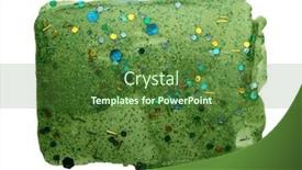  Presentation with green glitter - PPT layouts with art-gel-and-acrylic-smear background and a tawny brown colored foreground