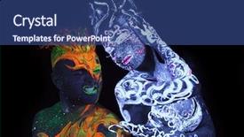  Presentation with bing clip art for birthdays - Presentation design consisting of art glowing in ultraviolet light background and a ocean colored foreground