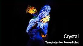  Presentation with light fire - Slides featuring tapas platter with variety of cheeses ham and olives background and a coral colored foreground.