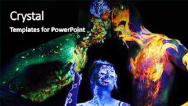  Presentation with glowing light bulbs light bulbs - Amazing PPT layouts having art glowing in ultraviolet light backdrop and a black colored foreground