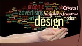  Presentation with design fashion - Theme enhanced with art graphic design visual word background and a wine colored foreground