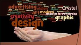  Presentation with design fashion - Beautiful PPT theme featuring art graphic design visual word backdrop and a wine colored foreground