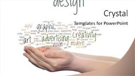  Presentation with modeling - Beautiful PPT theme featuring art graphic design visual word backdrop and a white colored foreground