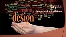  Presentation with design fashion - PPT theme having art graphic design visual word background and a wine colored foreground