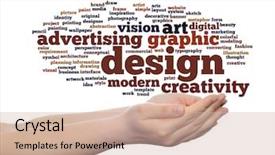  Presentation with modeling - Presentation enhanced with art graphic design visual word background and a soft green colored foreground