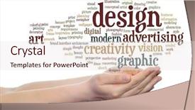  Presentation with design fashion - Slide deck enhanced with art graphic design visual word background and a sky blue colored foreground