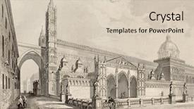  Presentation with italy art - Amazing PPT theme having art history - antique illustration of palermo cathedral backdrop and a lemonade colored foreground