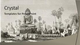  Presentation with buddha - Cool new slides with art history - buddha statue in amarapura burma backdrop and a light gray colored foreground