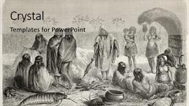  Presentation with rio negro river - PPT theme consisting of art history - old illustration of chontaquiros peruvian background and a light gray colored foreground