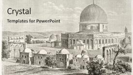  Presentation with art history - Theme featuring art history - old view of al-aqsa mosquee background and a lemonade colored foreground