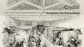  Presentation with biology fungi 3d illustration - Presentation design featuring art history - stable old illustration by unidentified background and a light gray colored foreground