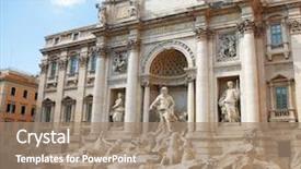  Presentation with italy art - Audience pleasing slides consisting of art history - trevi fountain - famous landmark backdrop and a coral colored foreground