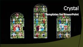  Presentation with boston - Amazing PPT theme having art in boston trinity church backdrop and a black colored foreground