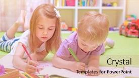  Presentation with skills - Beautiful presentation theme featuring portrait of young happy couple kissing outside backdrop and a gray colored foreground